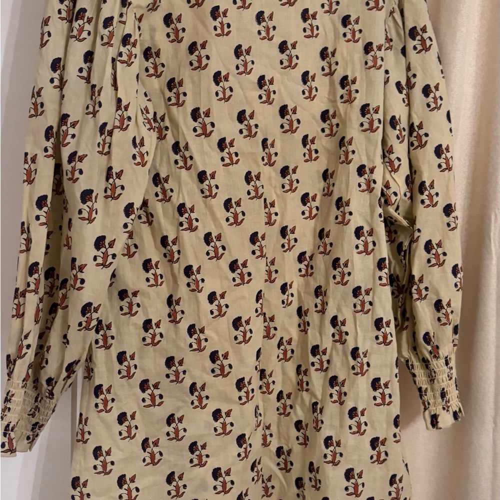 Fox an hen Beige Long Sleeve Patterned Blouse